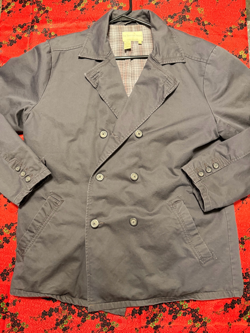 The Territory Ahead Double-Breasted Dark Gray Brown Men's Coat
